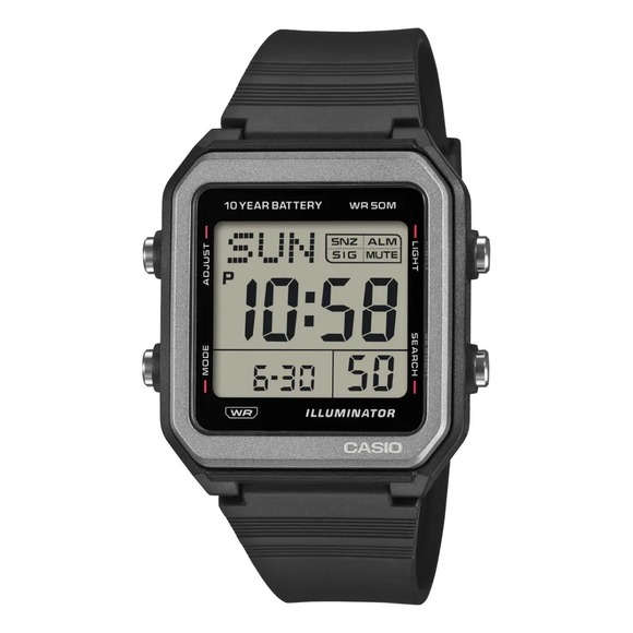 Casio Collection Standard Digital Watch Mens W-221H-1AVKC Black Resin 38mm New